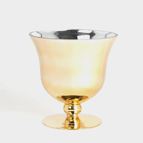 6 Inch H X 6 Inch X 6 Inch Gold Glass Footed Trumpet