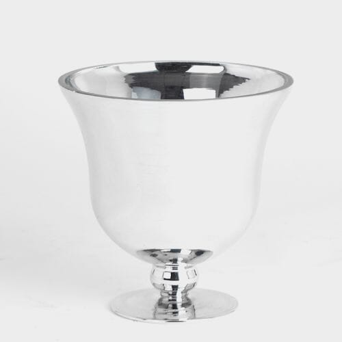 6 Inch H X 6 Inch X 6 Inch Silver Glass Footed Trumpet